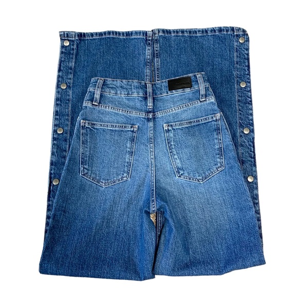 NWT Social Tourist Highest Rise Side Snap Extreme Baggy Jeans Medium Wash Denim - Picture 6 of 16